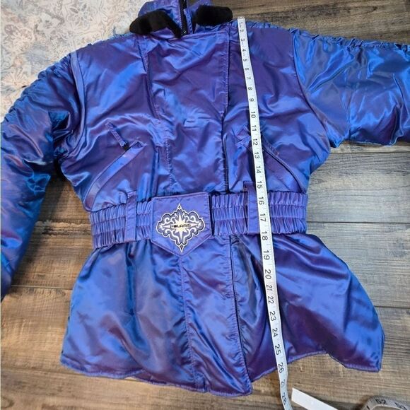 Vintage Polaris ski snow Snowmobile jacket insulated, blue purple metallic med - Picture 7 of 16